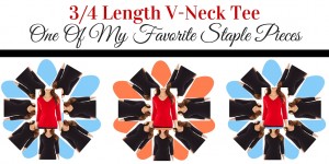 Three Quarter Length V-Neck Tee